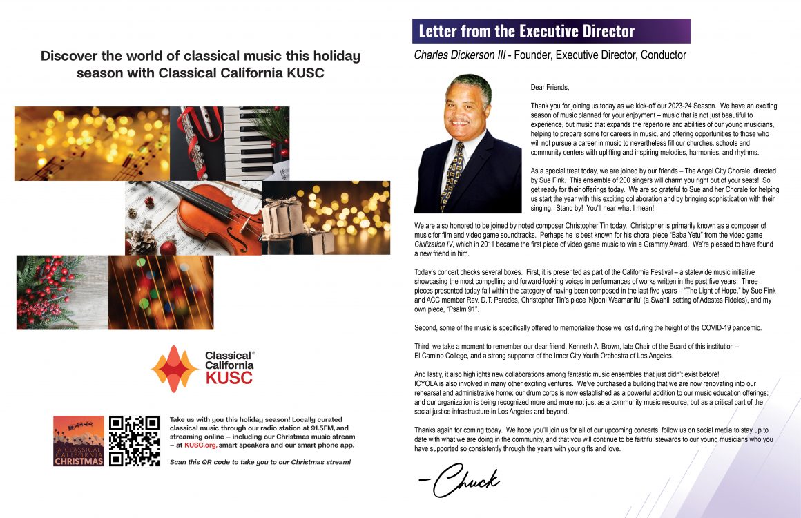 Page 2 and 3 - Season Opening Concert Program 2023